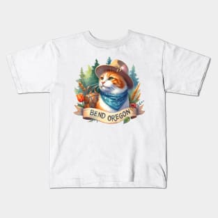 Bend Oregon Hiking Cat Kids T-Shirt